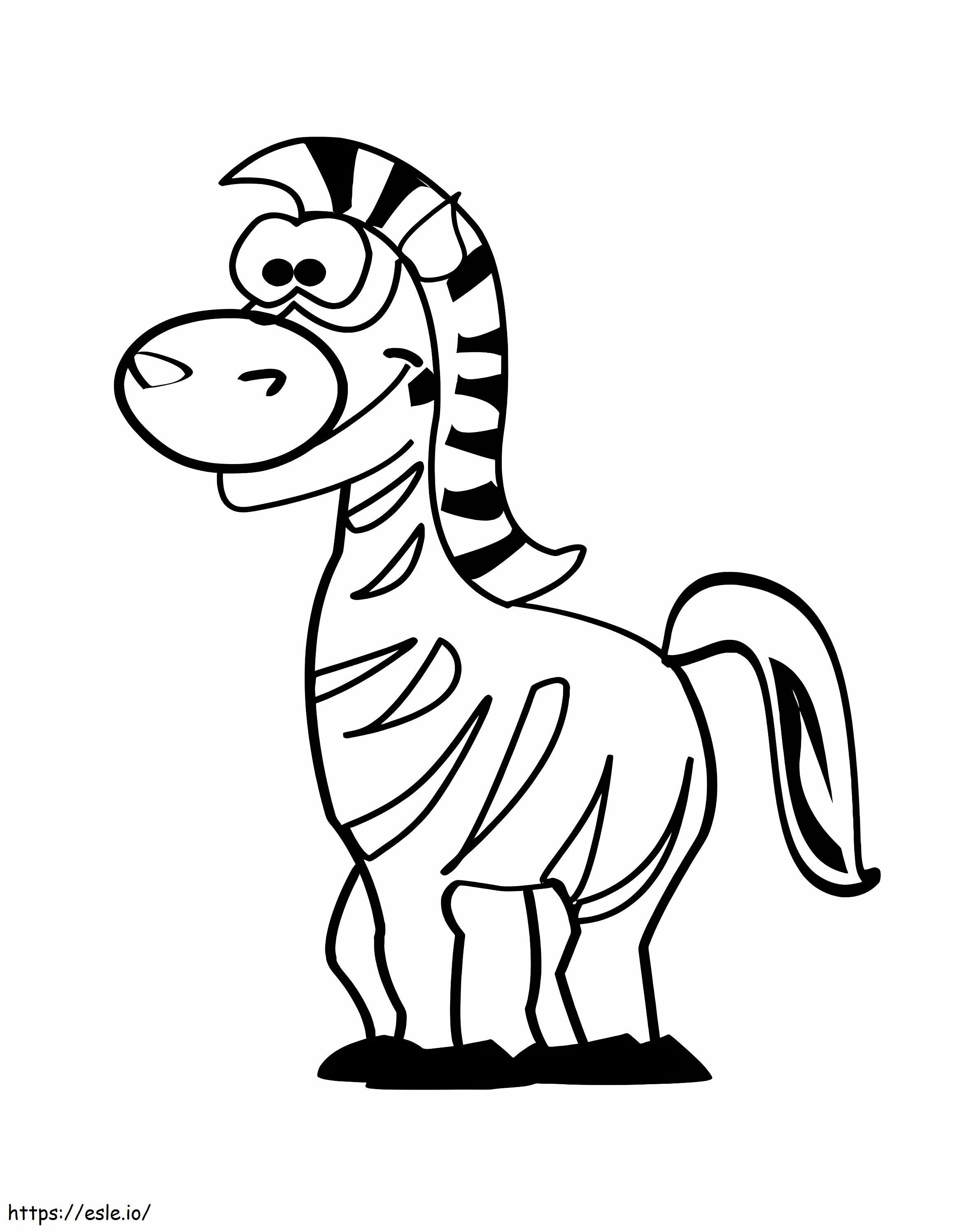 Zebră amuzantă de colorat
