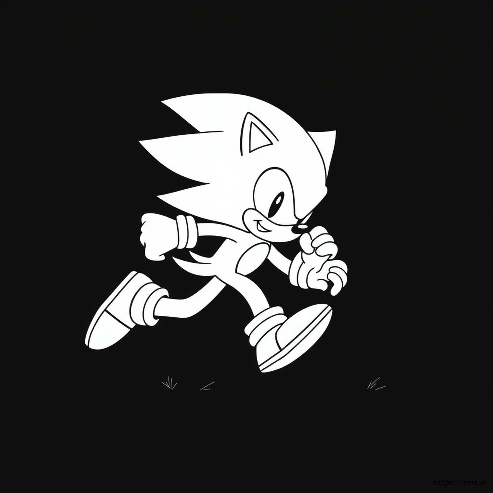 Disegni Da Colorare Di Sonic In Bianco E Nero