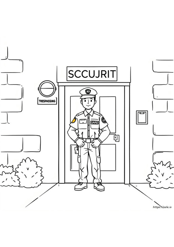 Vigile Di Sicurezza Da Colorare