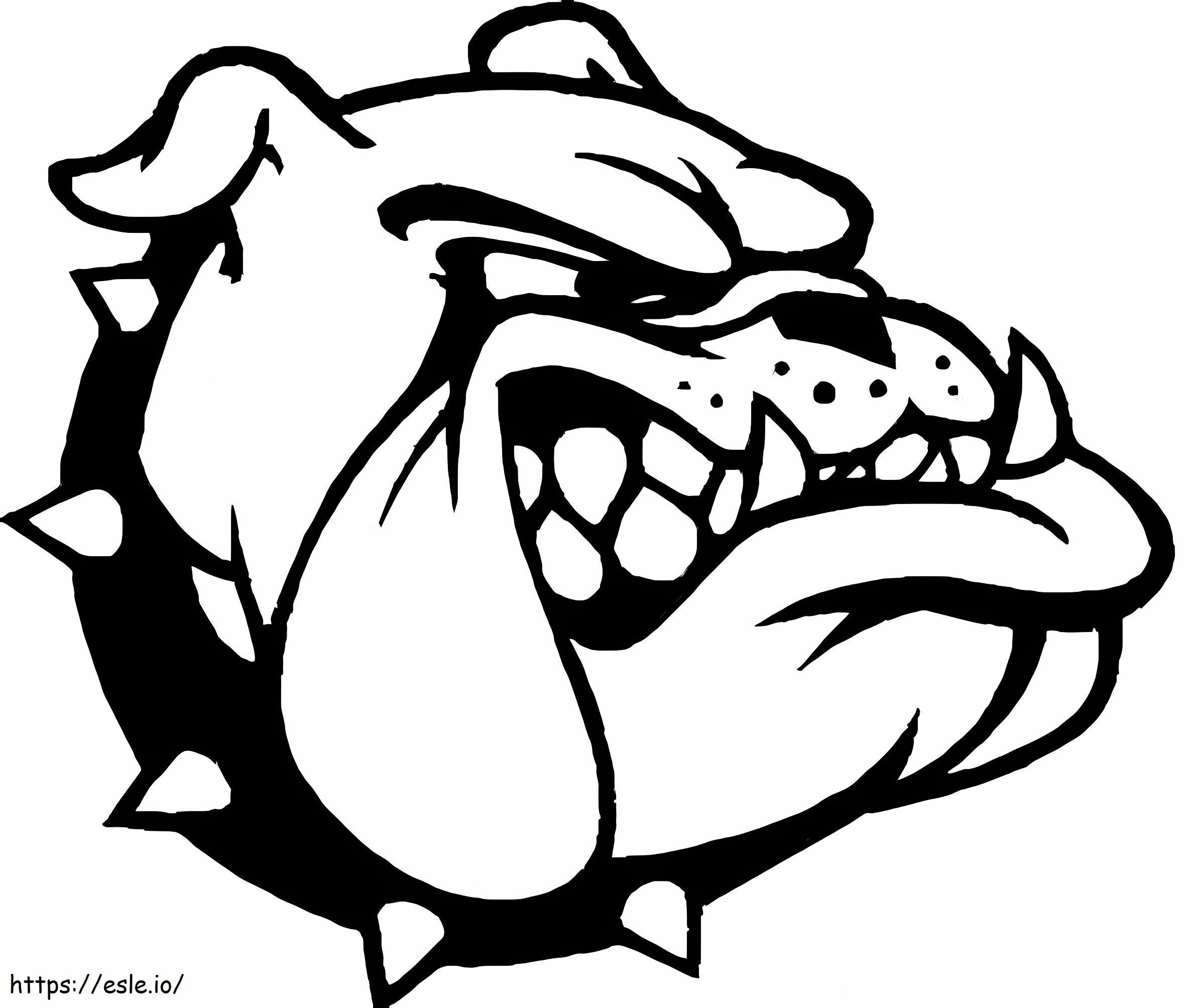 Head Bulldog Angry coloring page