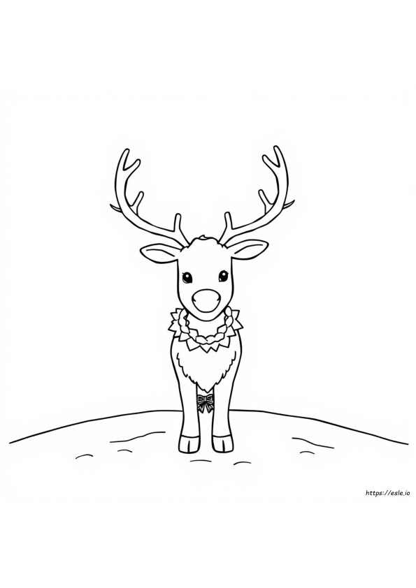 トナカイの頭 ぬりえ