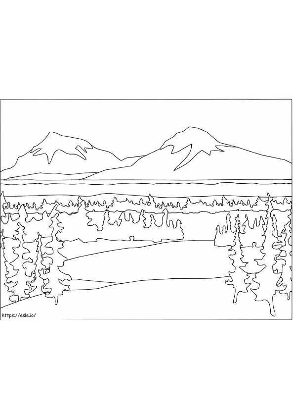 Mountain River coloring page