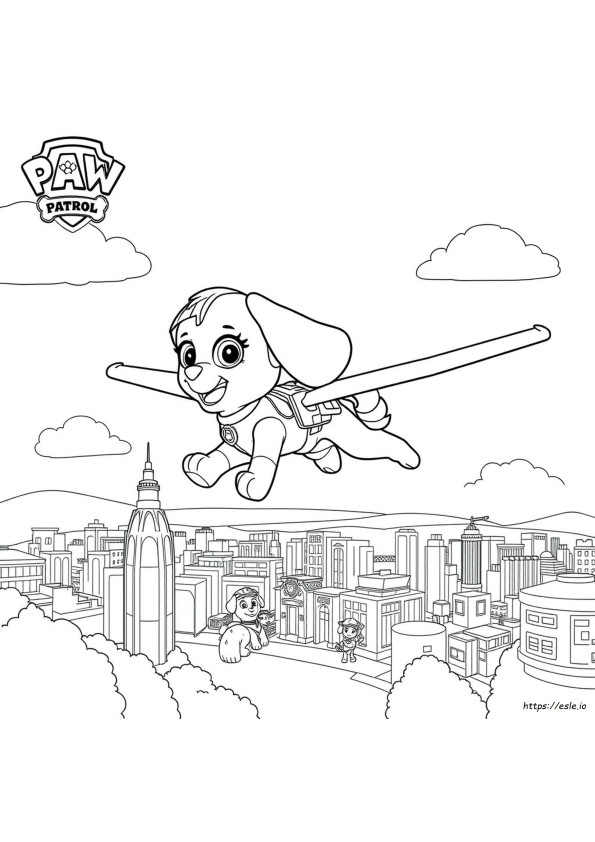 Gambar Mewarnai Paw Patrol Skye