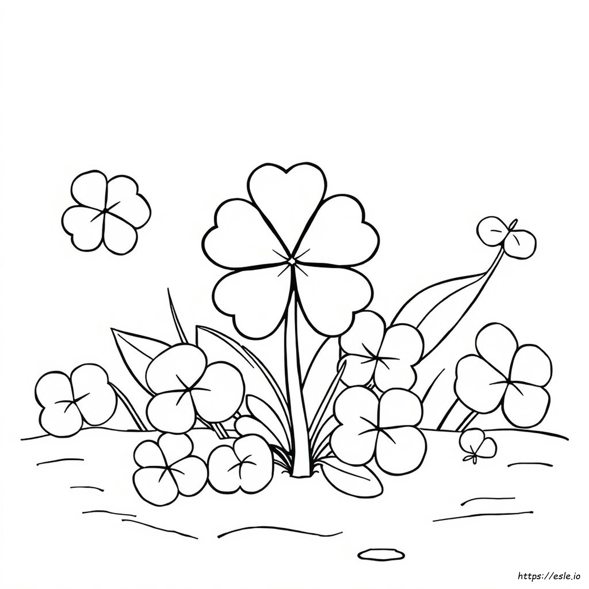 Lucky Clover Coloring Page