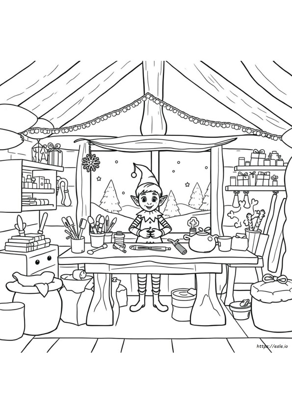 Gambar Mewarnai Bengkel Elf