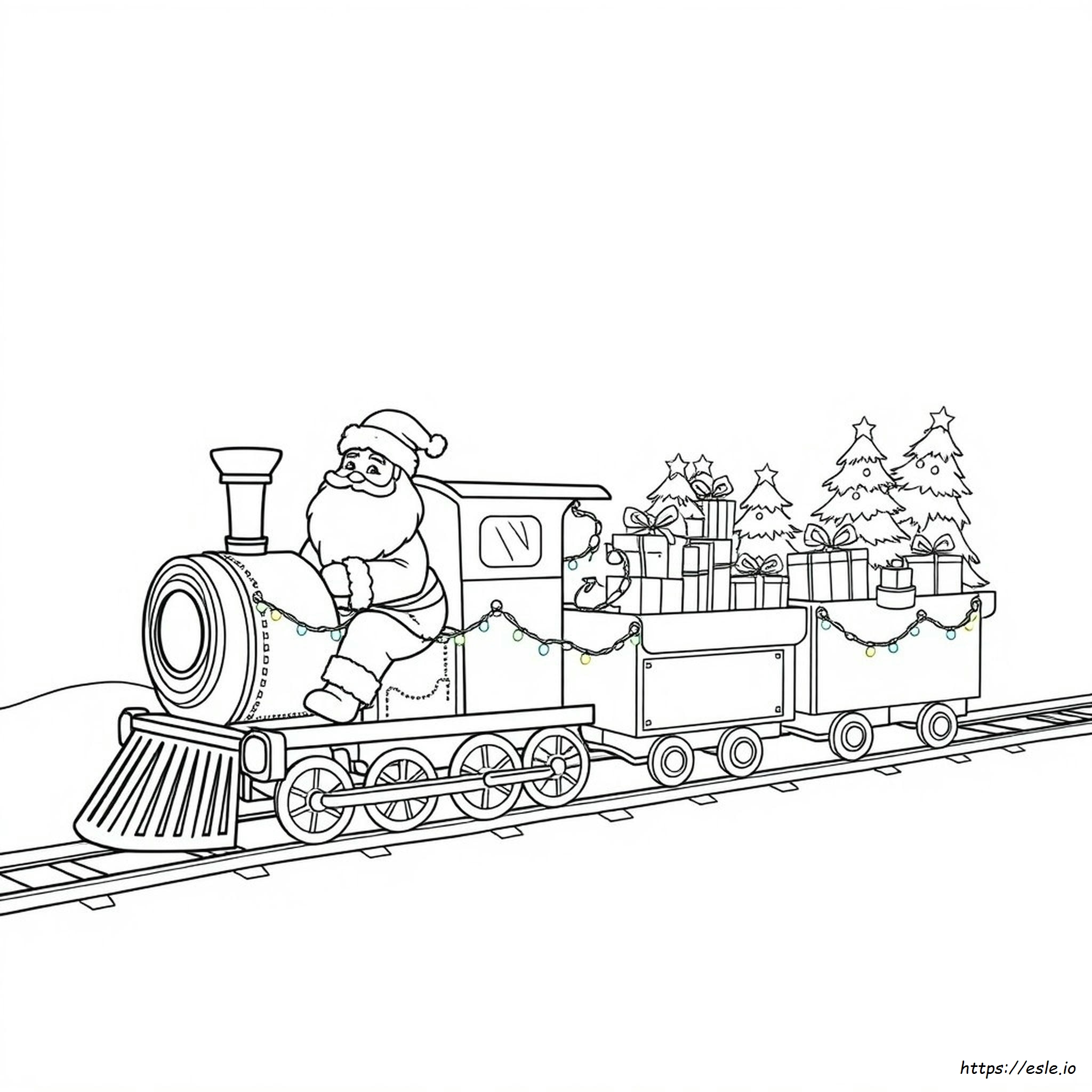 Treno Di Babbo Natale Da Colorare