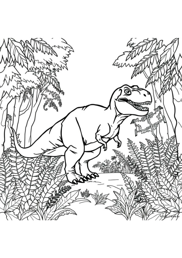 T-Rex Mewarnai Gambar
