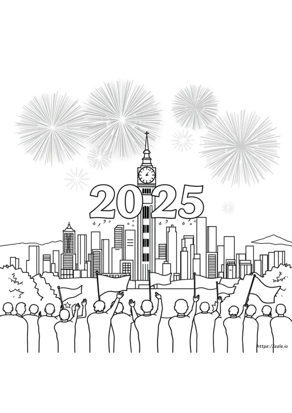 Tahun Baru 2025 Halaman Mewarnai