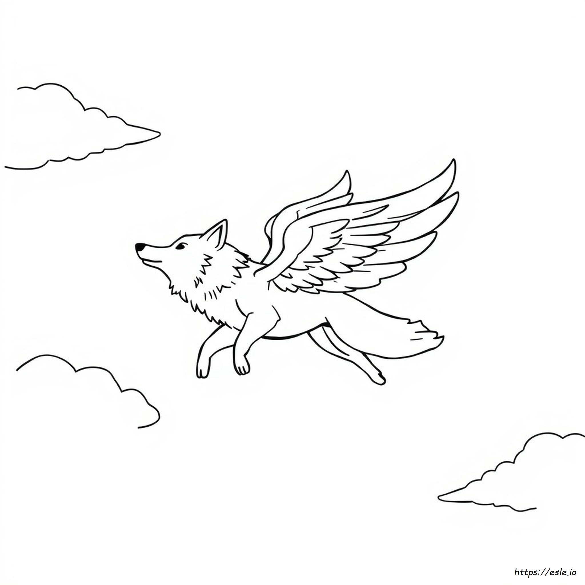 Ausmalbilder Wolf Mit Flugeln