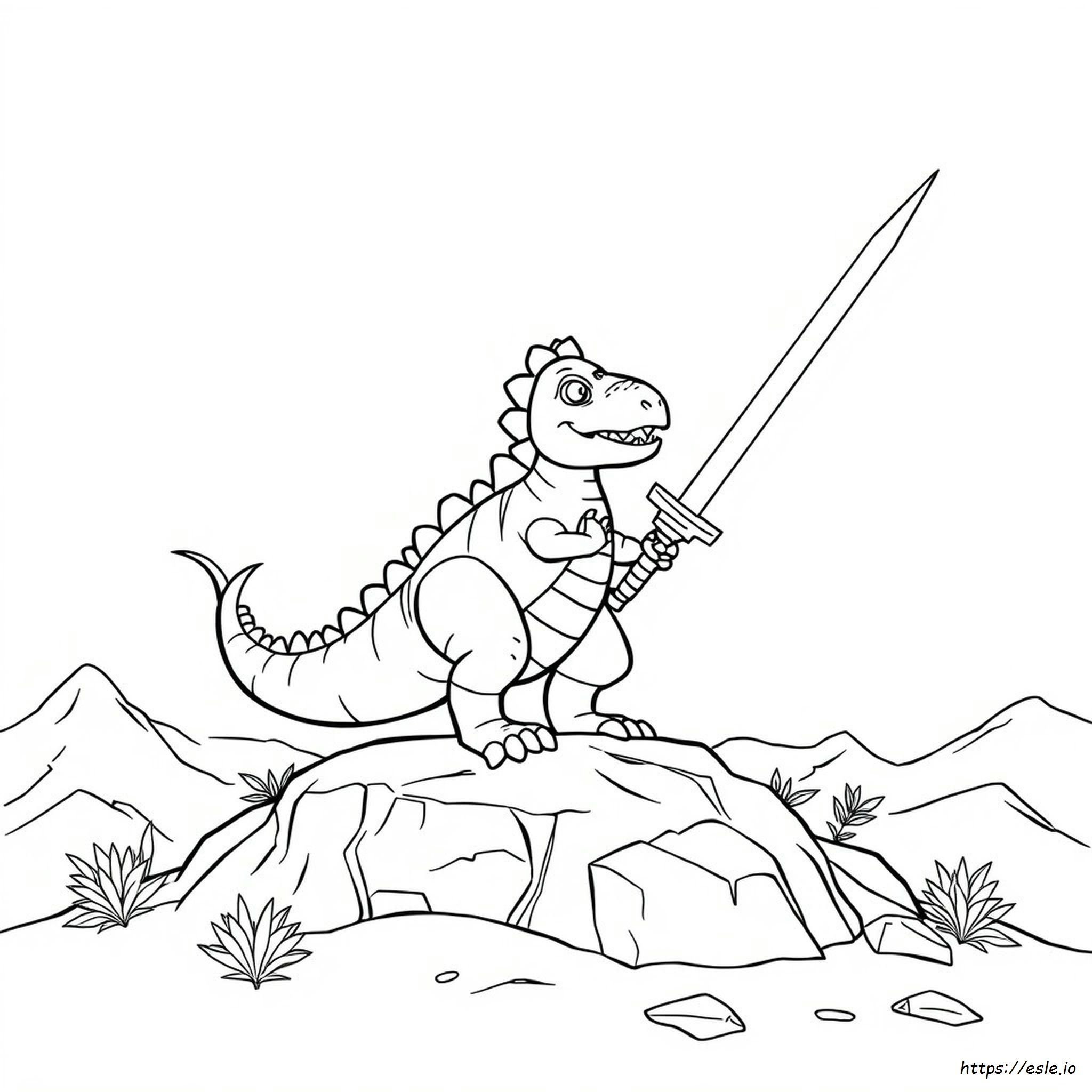 Súper Dinosaurio De Poder Para Colorear