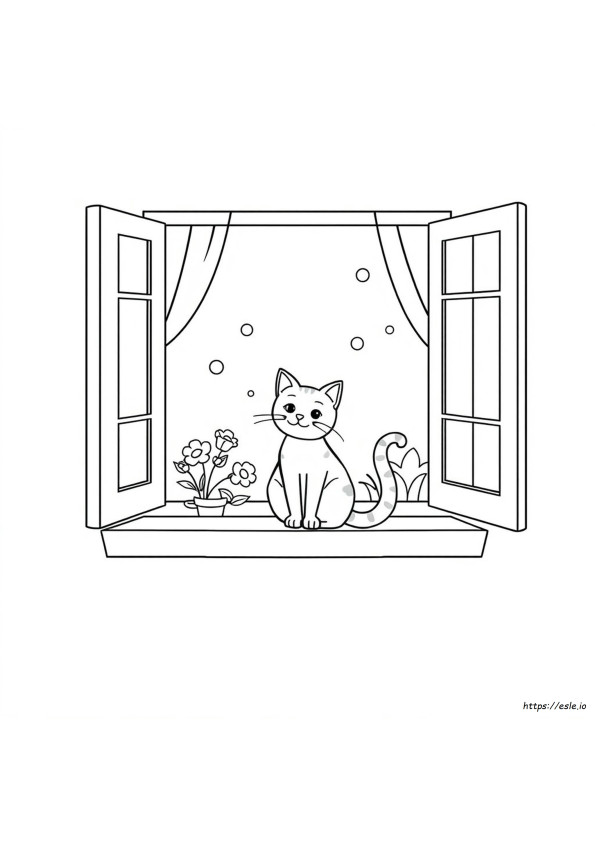 Halaman Buku Mewarnai Kucing