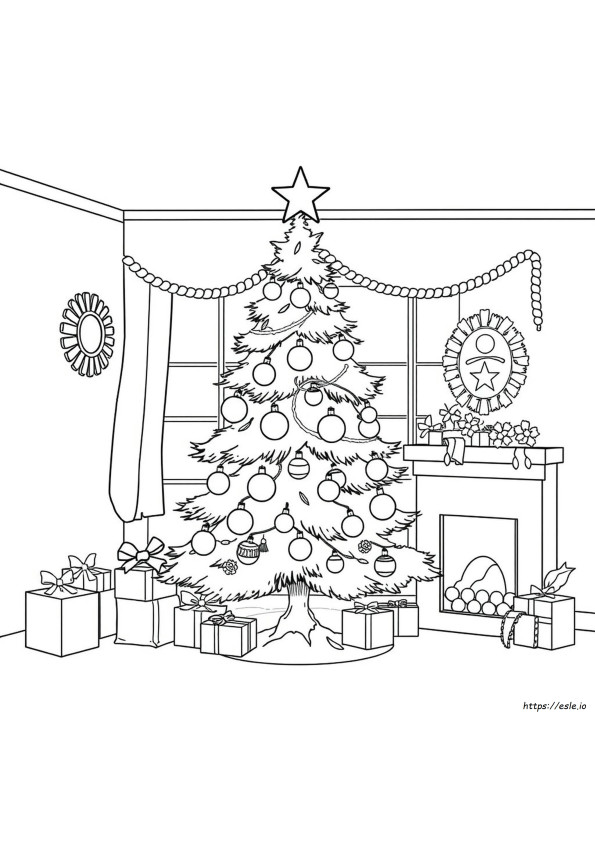 Pohon Natal Untuk Mewarnai