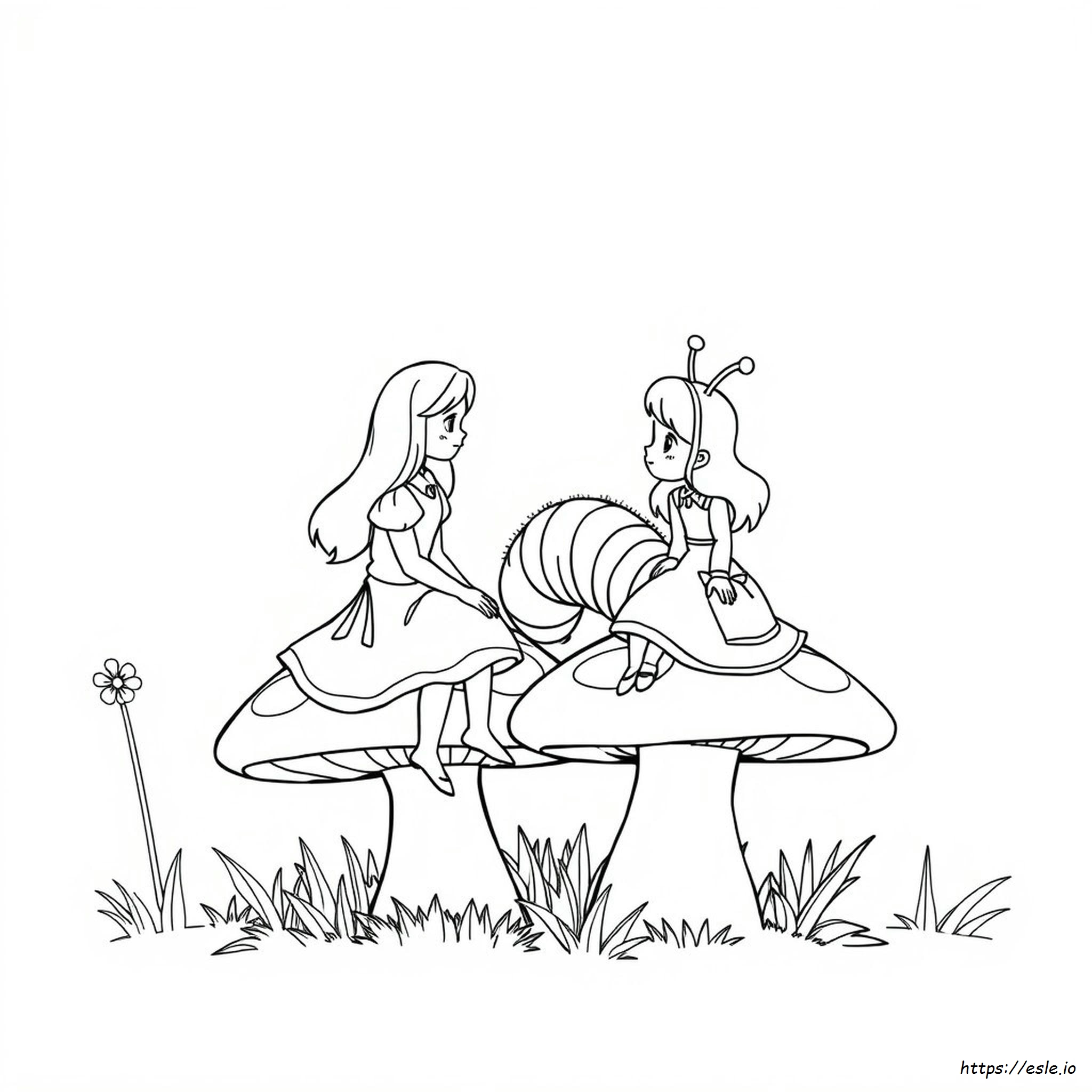 Alice In Wonderland Caterpillar Coloring Pages