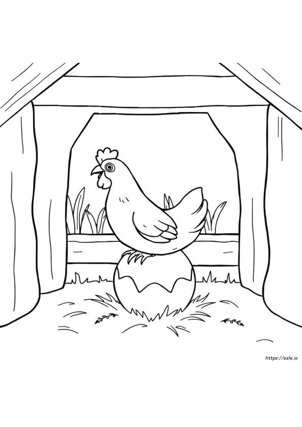 Chicken And Egg Coloring Page