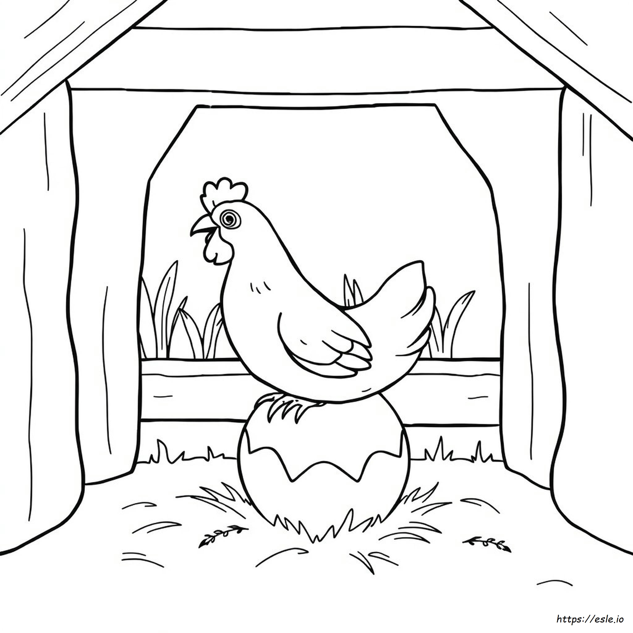 Chicken And Egg Coloring Page