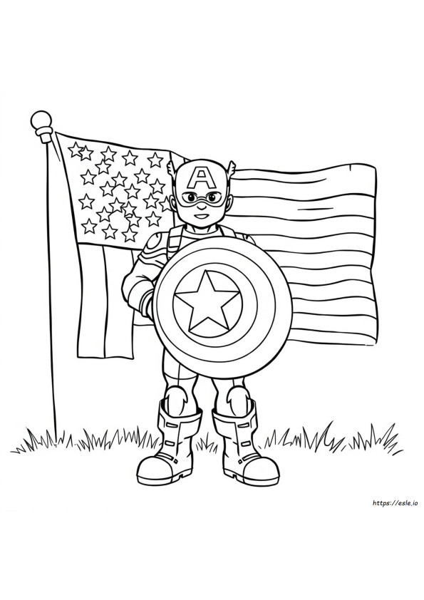 Captain America Shield Colouring