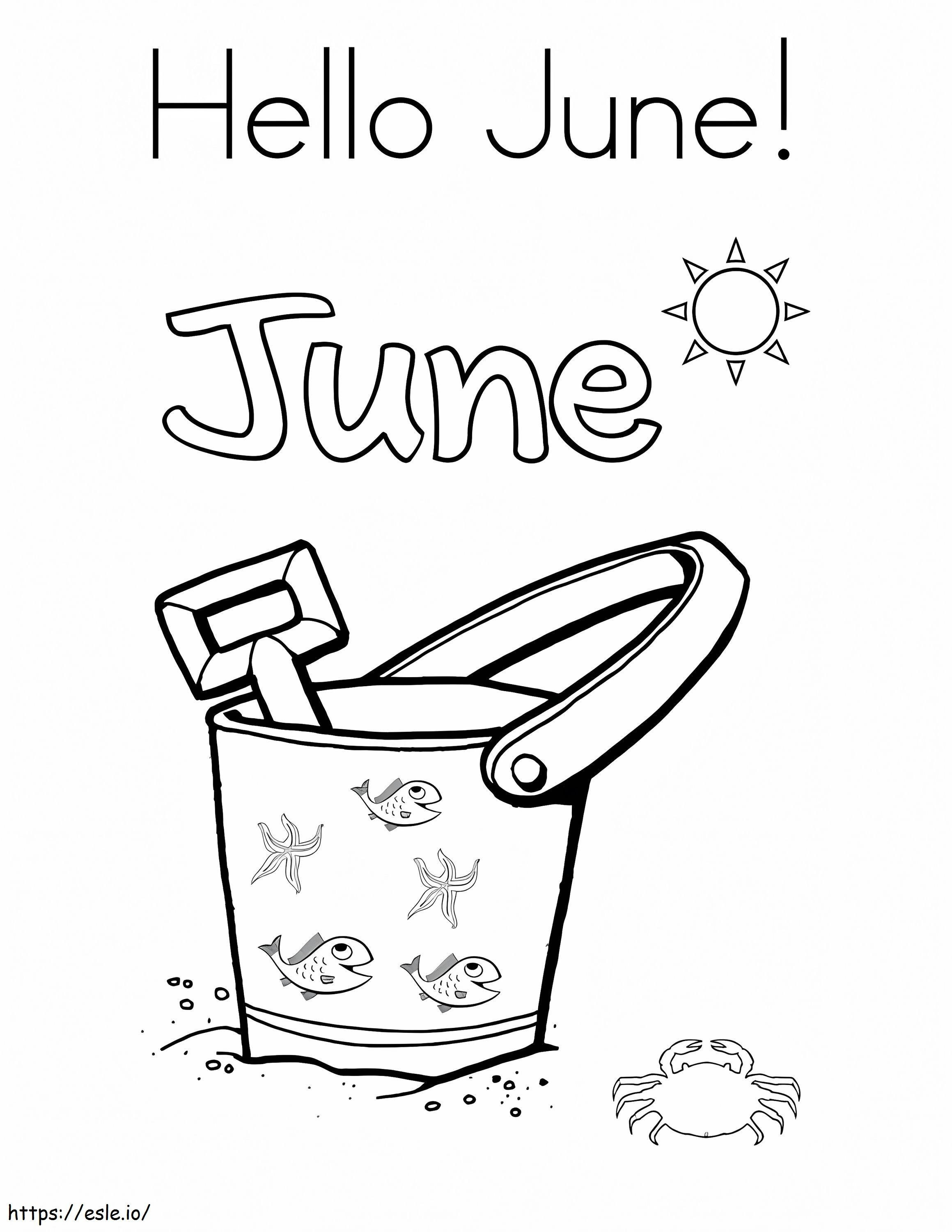 Hello June coloring page