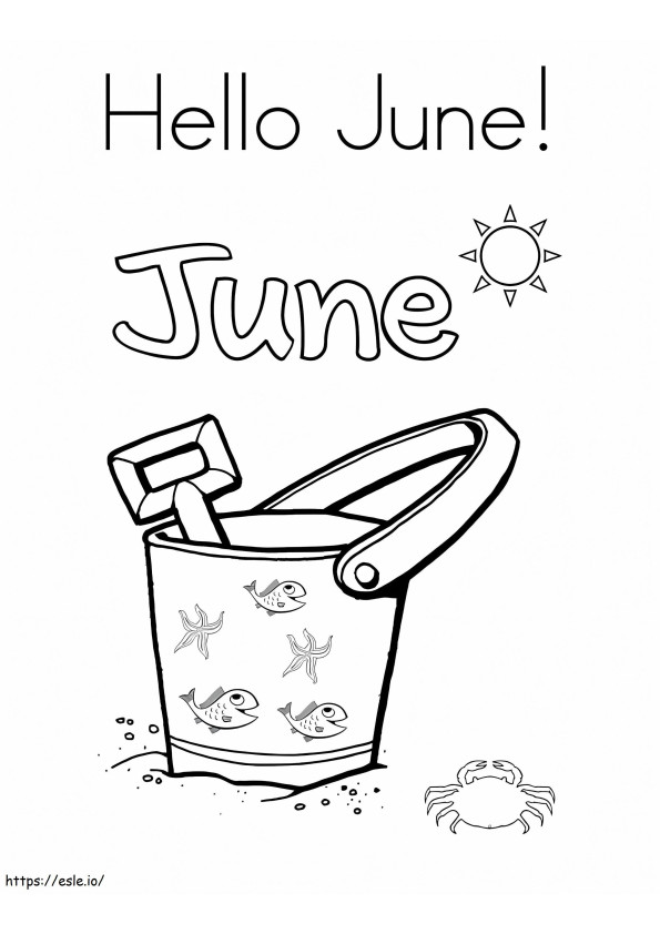Hello June coloring page