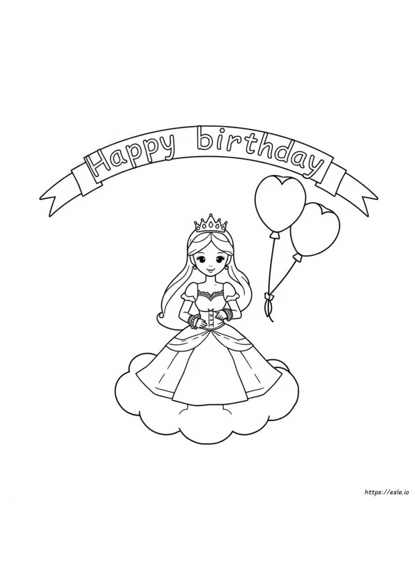 Gambar Mewarnai Putri Selamat Ulang Tahun Yang Dapat Dicetak