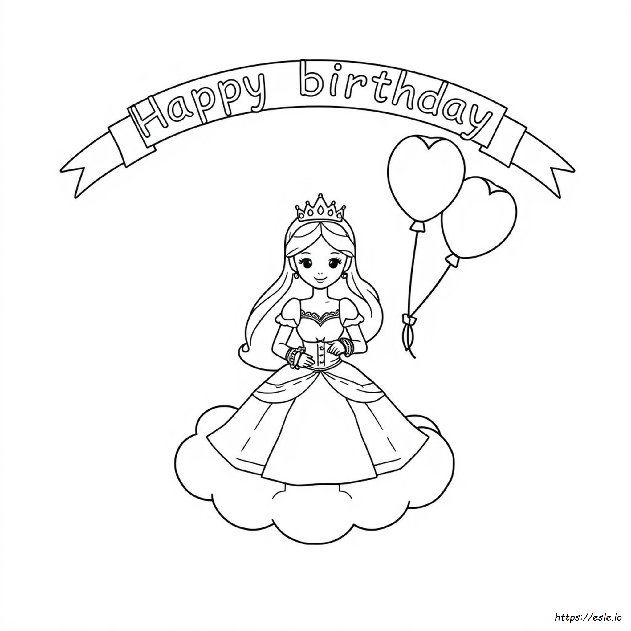 Páginas Para Colorear De "Feliz Cumpleaños Princesa" Imprimibles