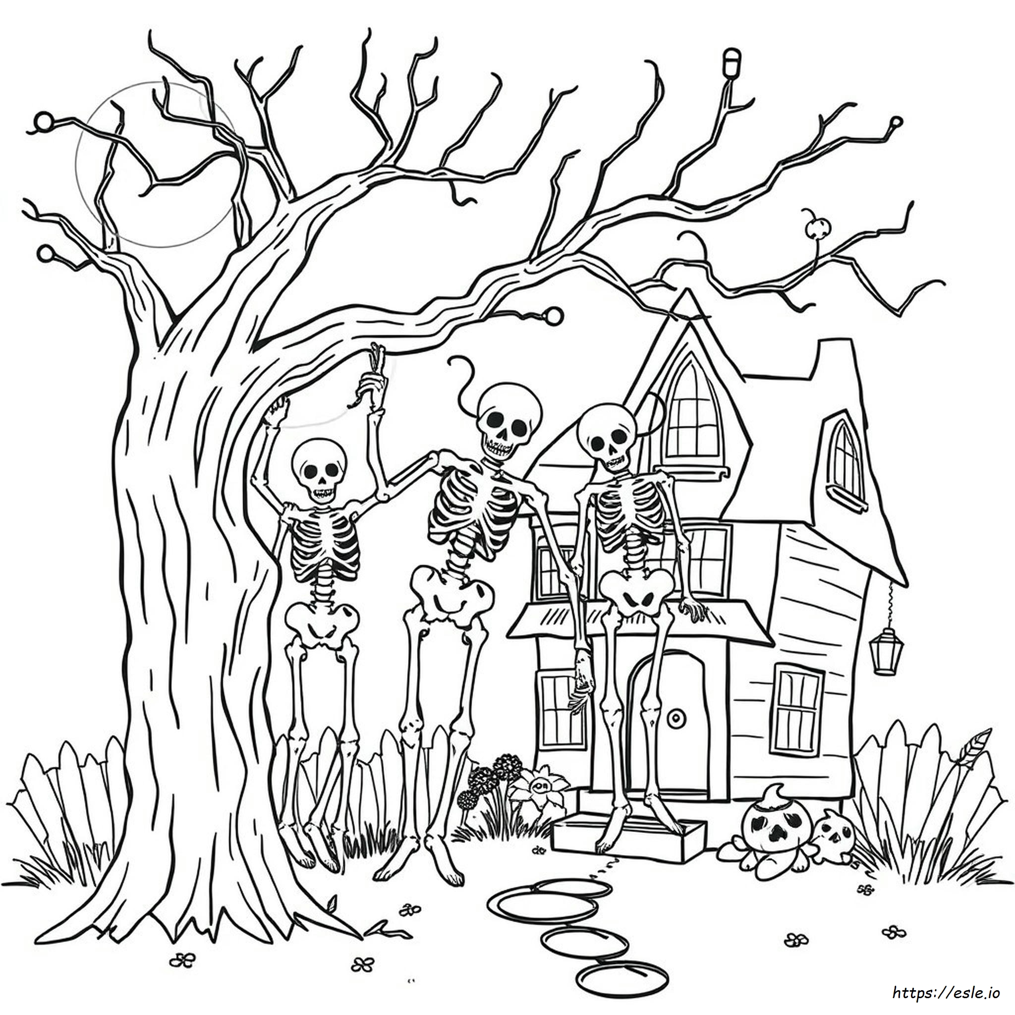 Páginas Para Colorear De Esqueletos De Halloween Imprimibles Gratis