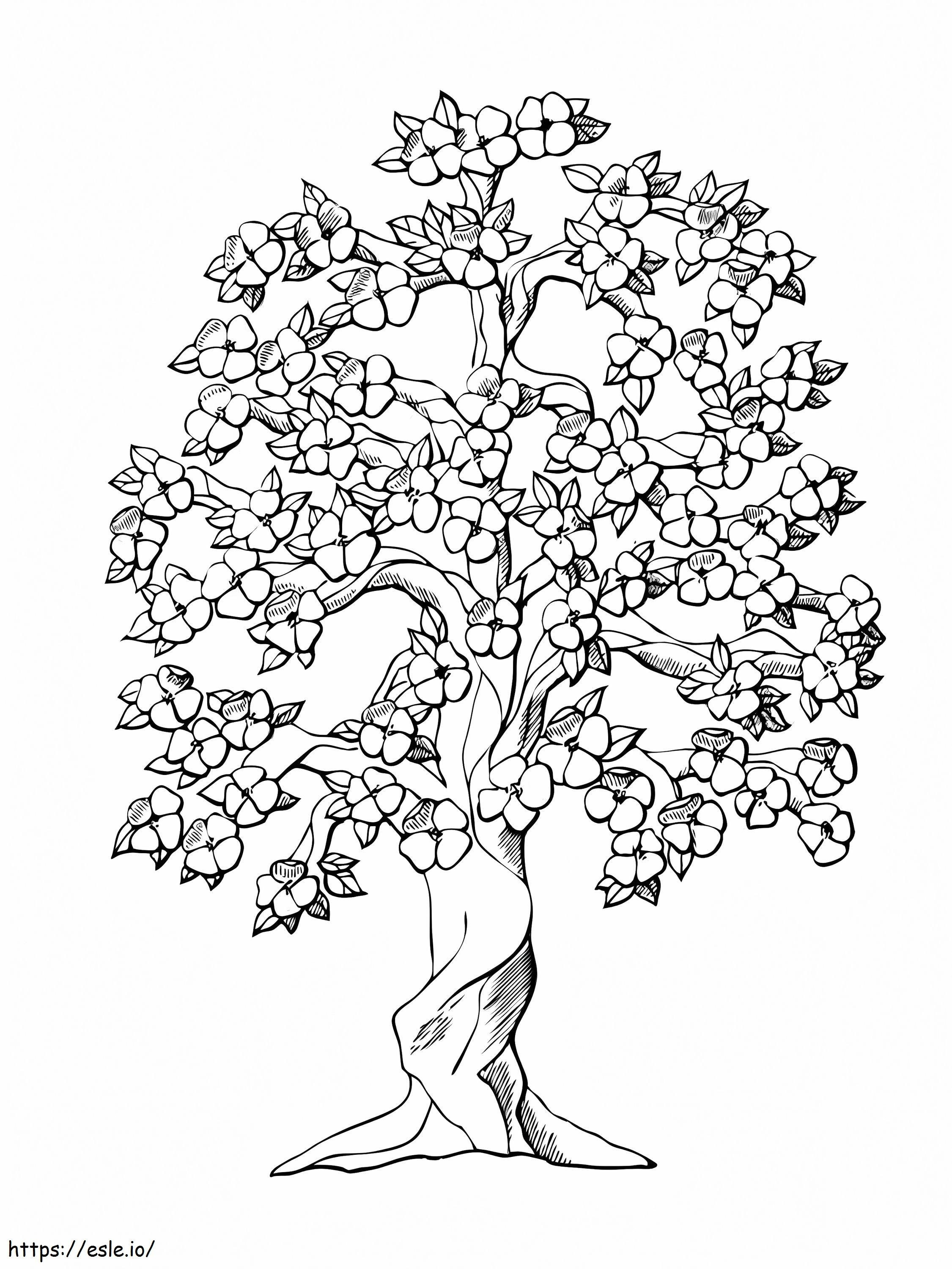 Stunning Cherry Blossom Tree coloring page