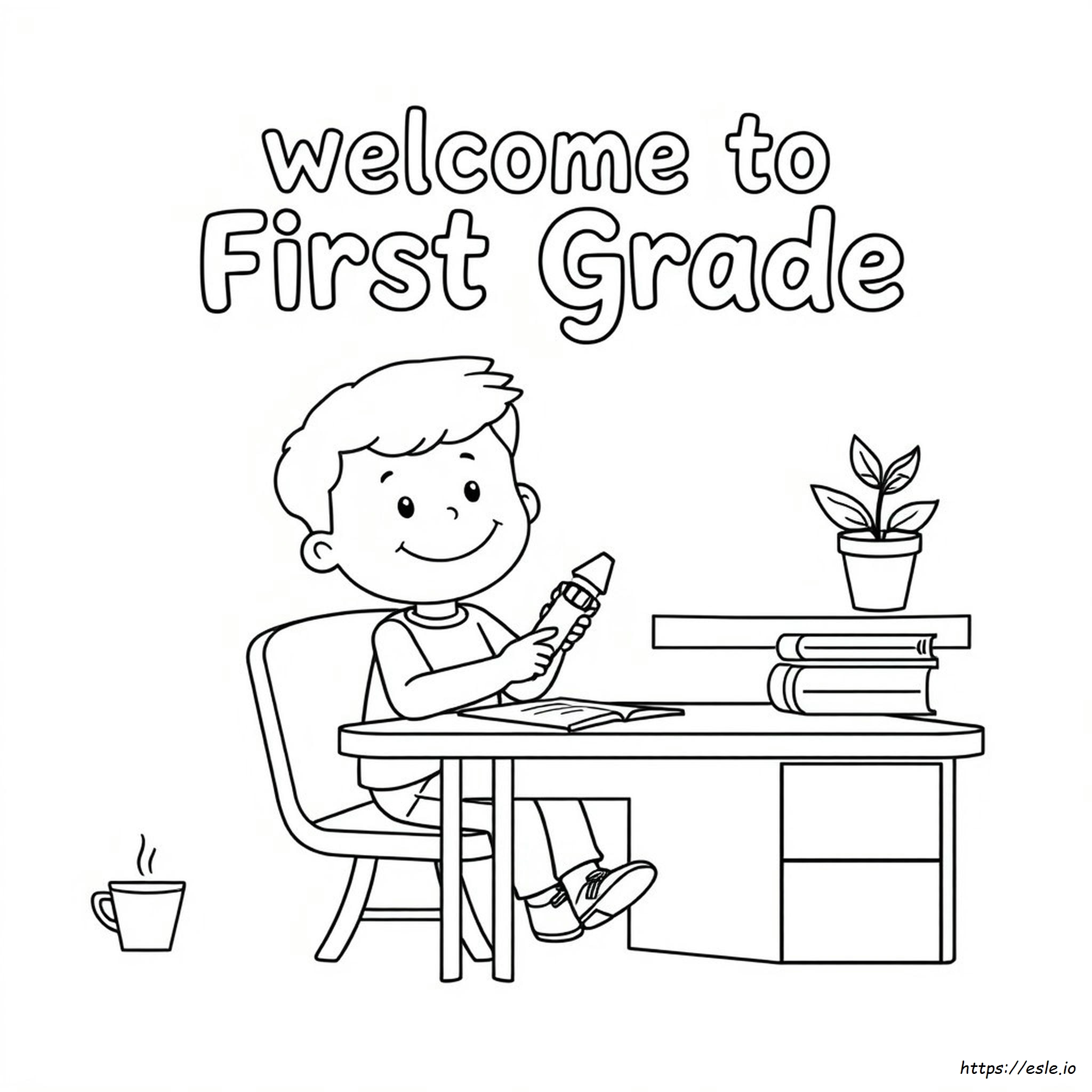 Welcome To First Grade Coloring Page