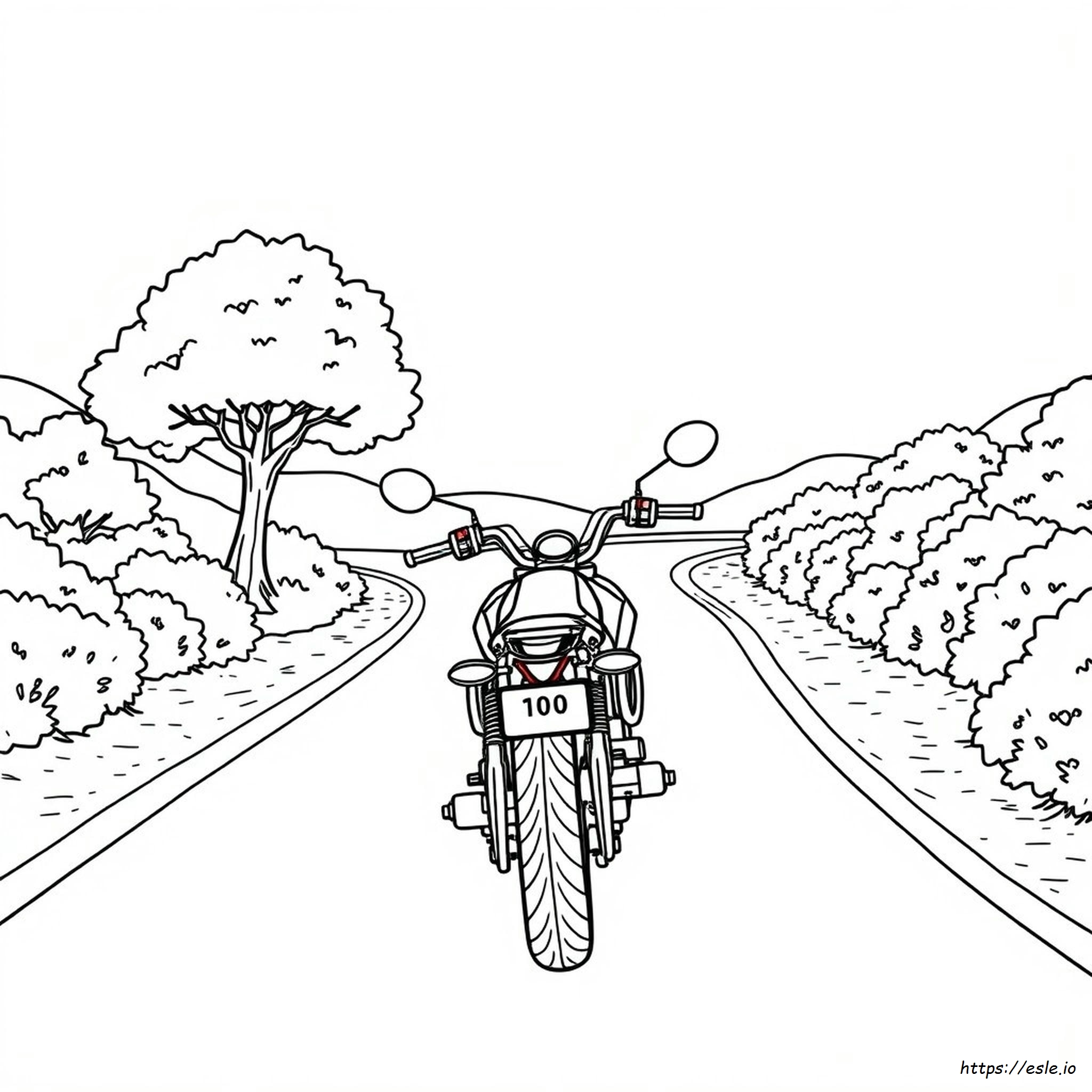 Motorbike For Colouring