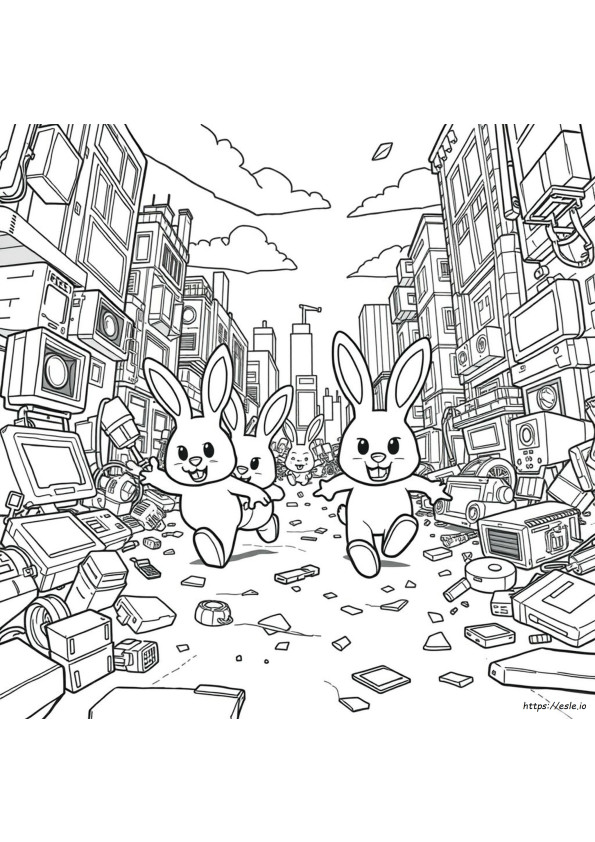 Gambar Mewarnai Rabbids