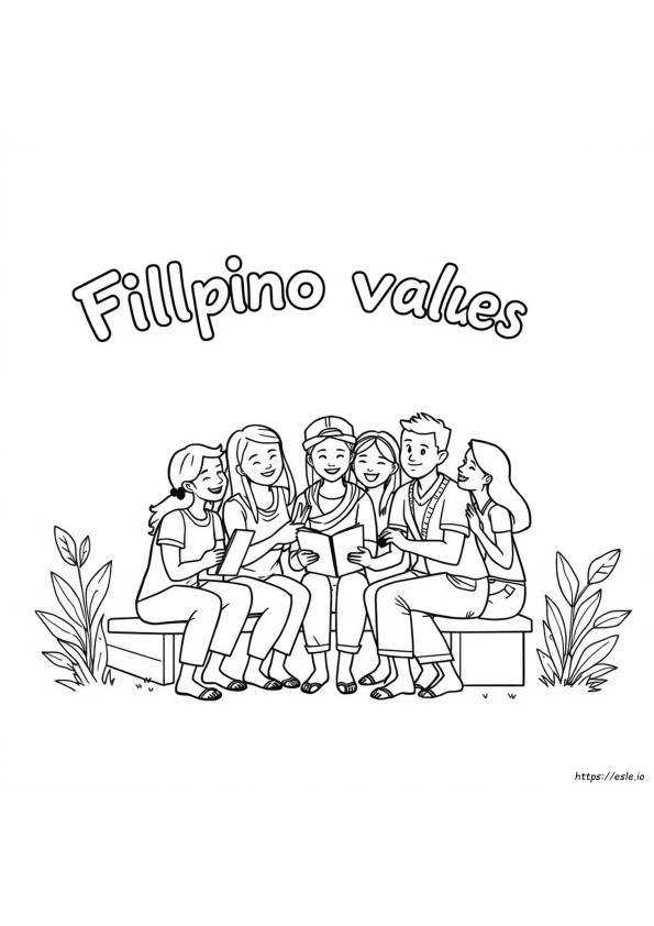 Philippinische Werte Ausmalblätter