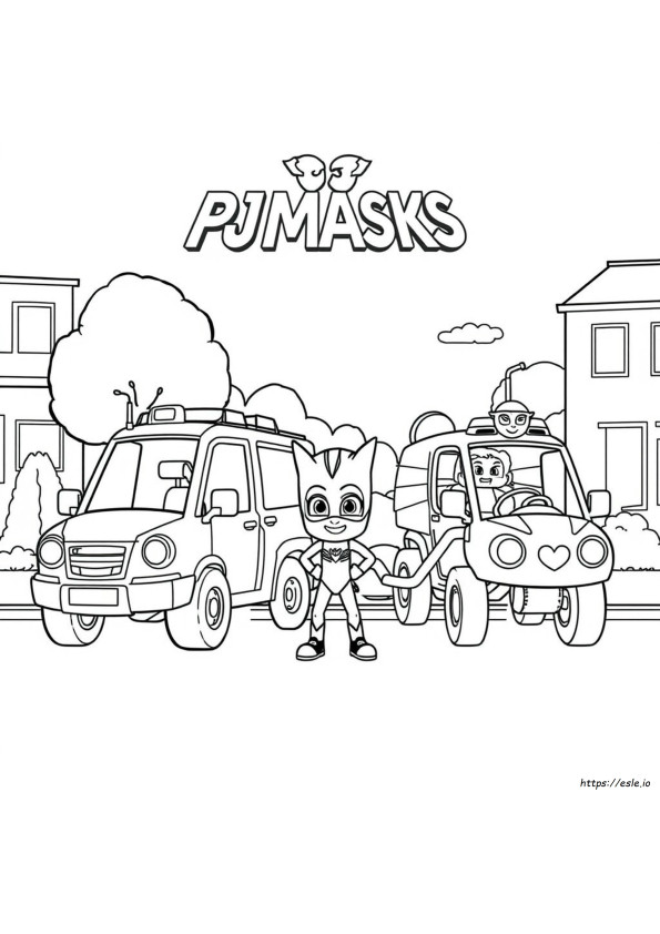 Pj Masks Kendaraan Gambar Mewarnai