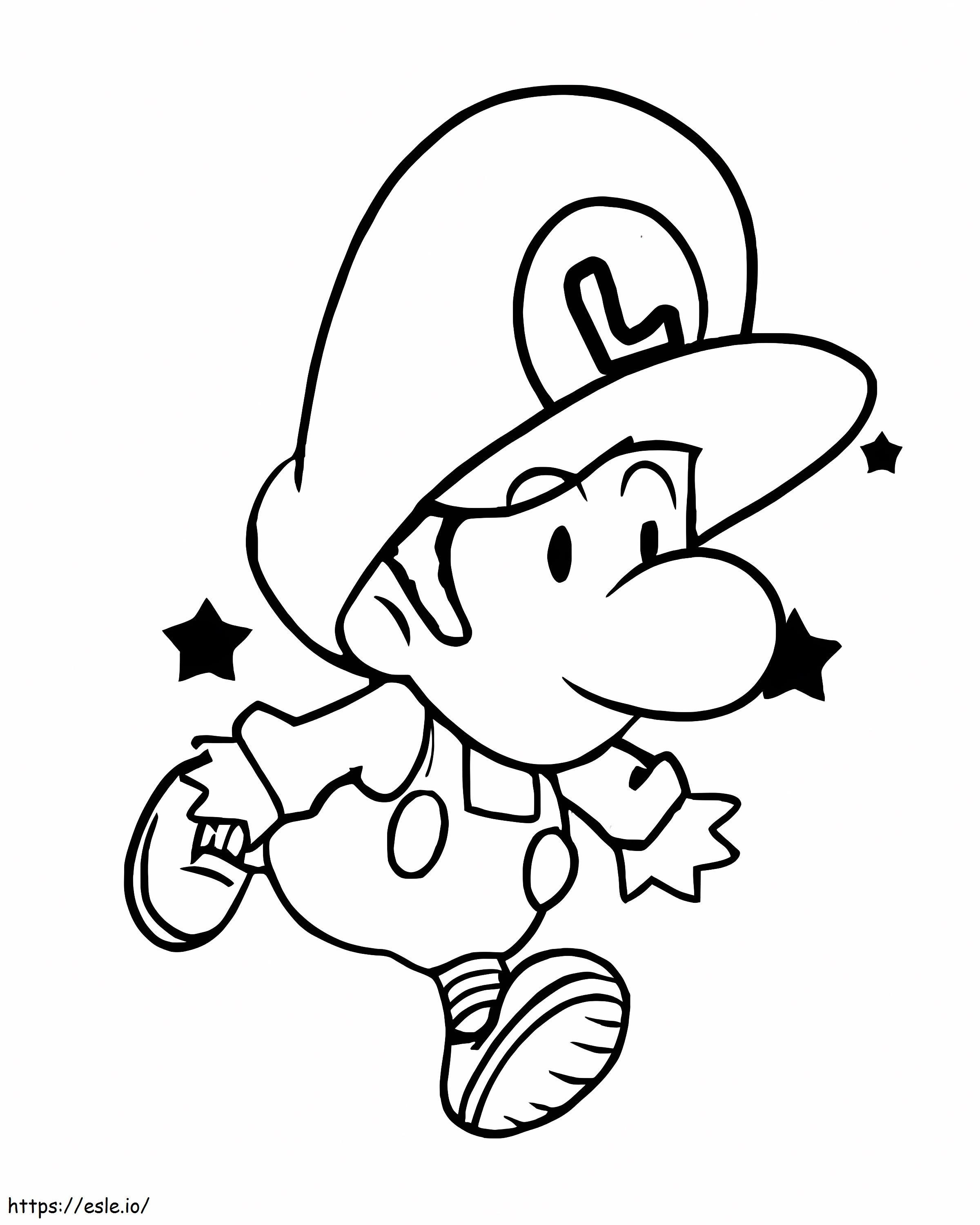 Baby Luigi aan het rennen kleurplaat kleurplaat