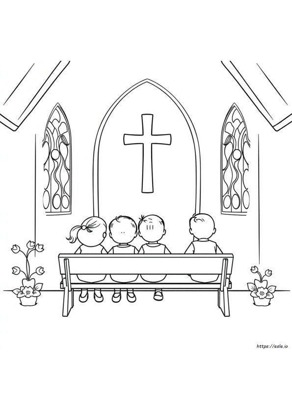 Gambar Mewarnai Gereja Prasekolah