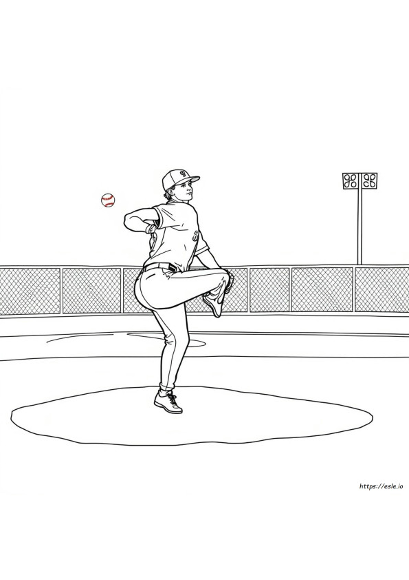 Coloriages De Lanceur De Baseball