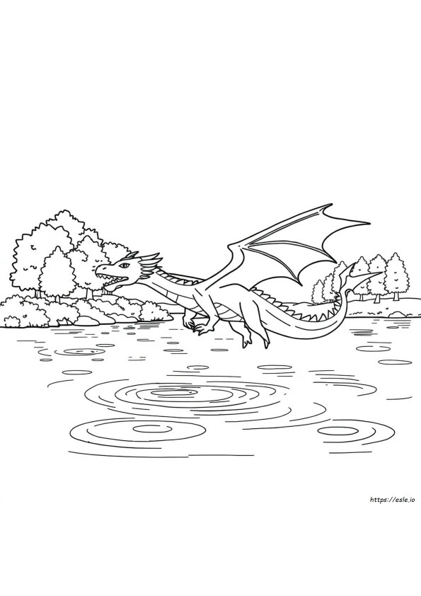Water Dragon Colouring Pages