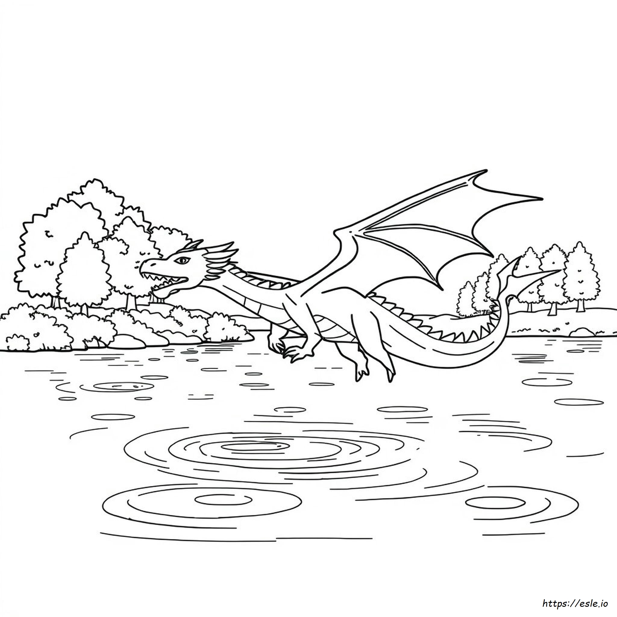 Water Dragon Colouring Pages