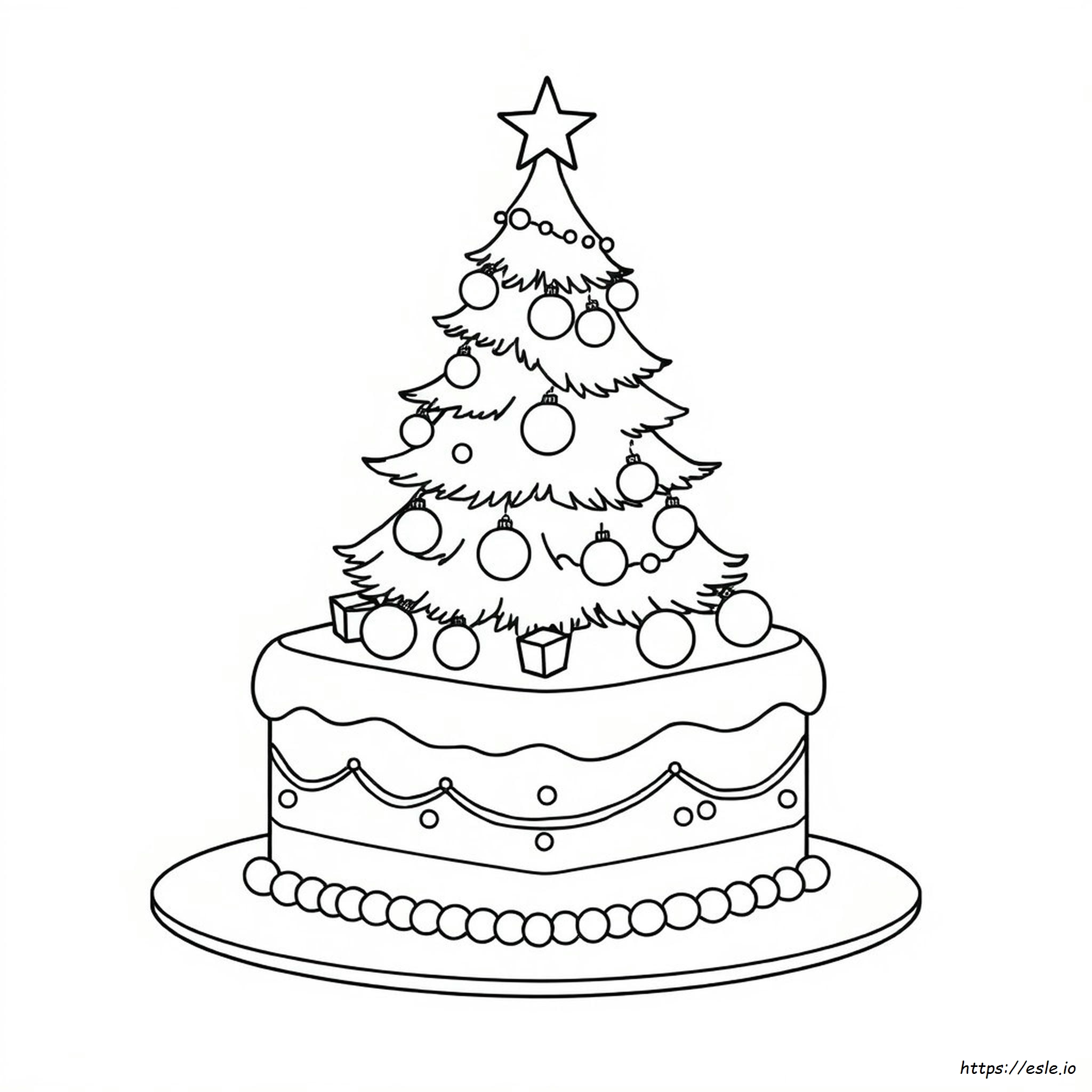 Torta Albero Di Natale Disegno Da Colorare