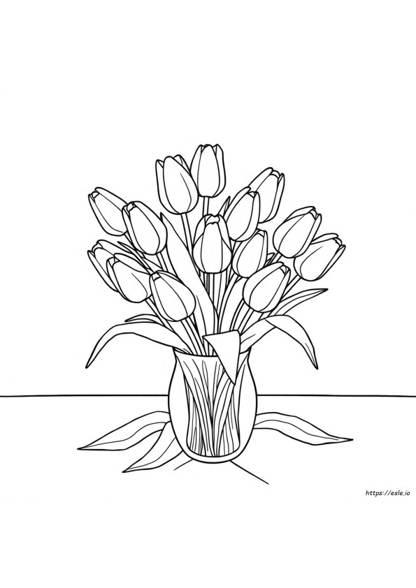 Coloriage Bouquet De Tulipes