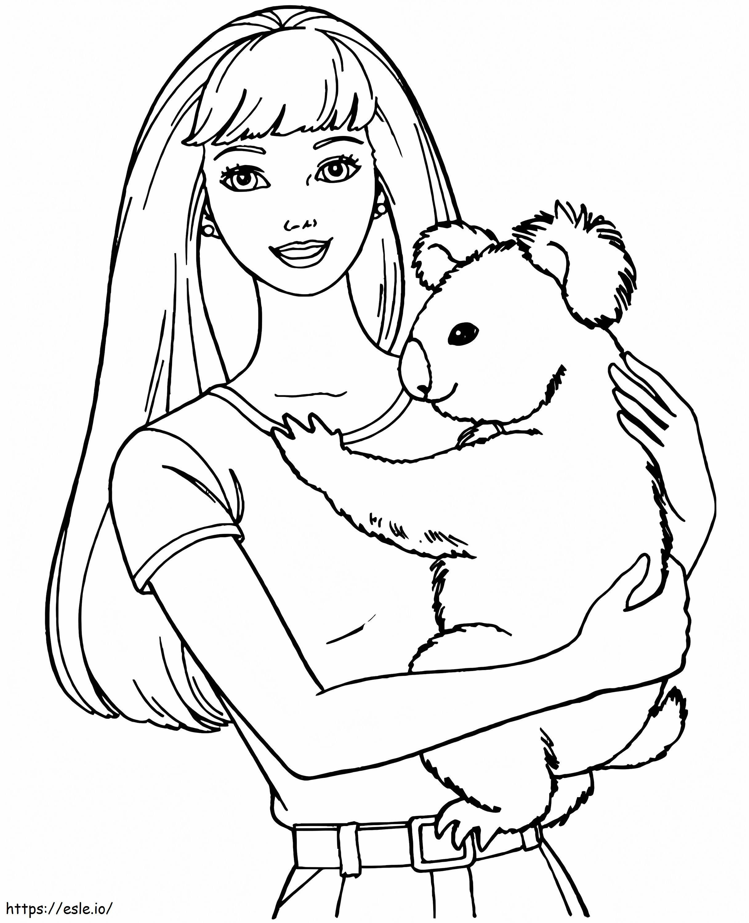 Barbie And Koala coloring page