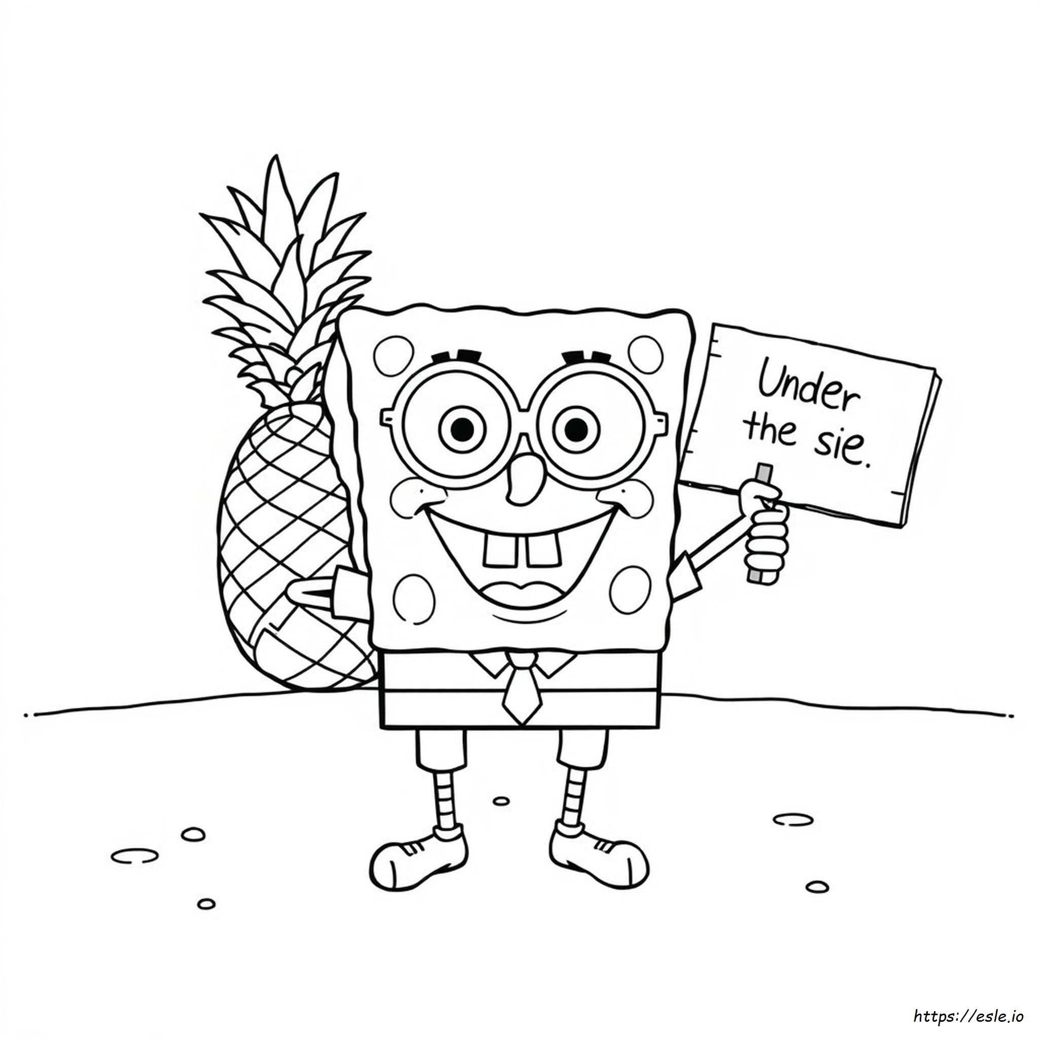 Bob Esponja Con Gafas Para Colorear