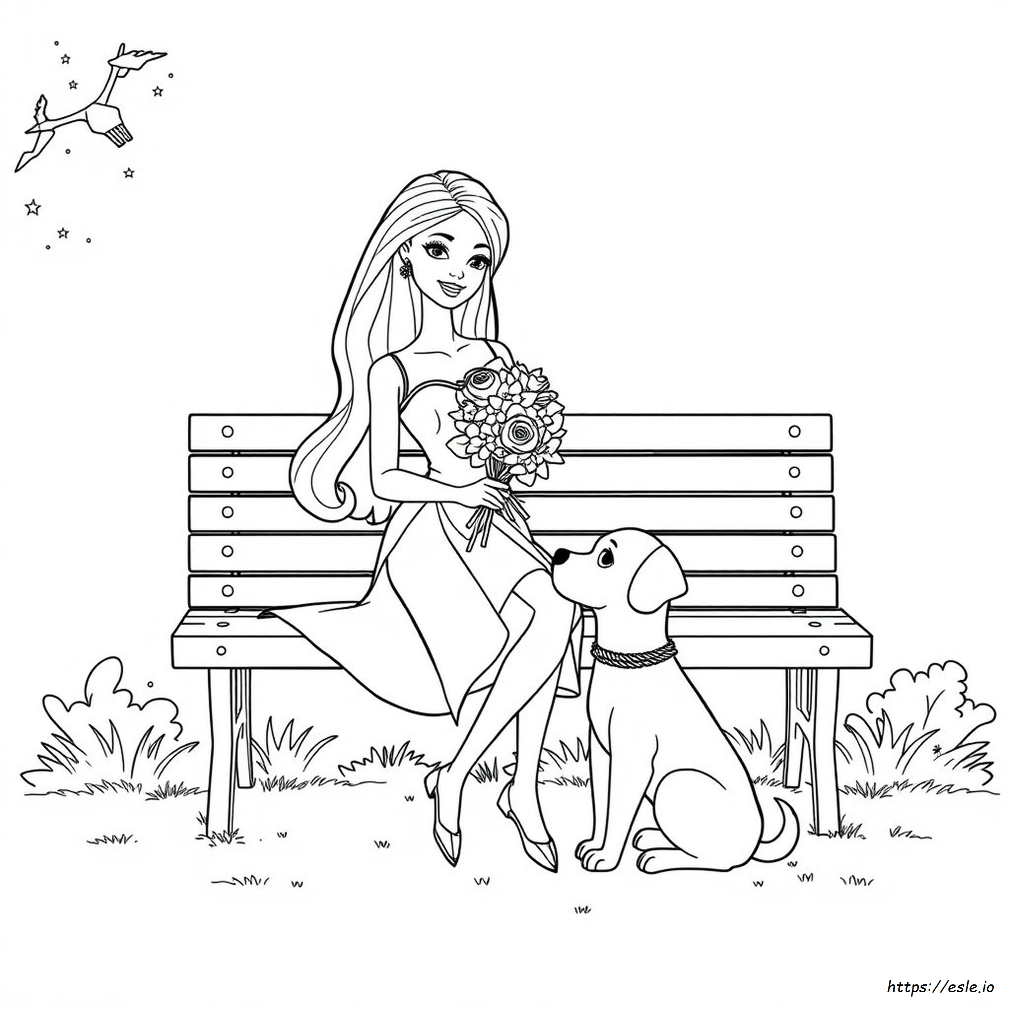 Barbie Con Perrito Para Colorear