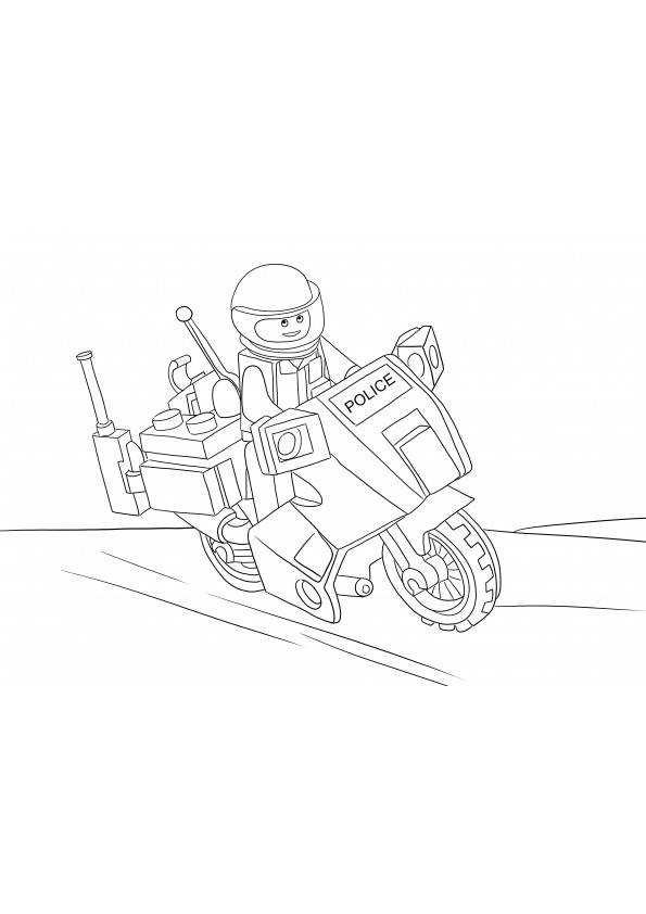 Lego Moto Police for free downloading page and coloring for kids