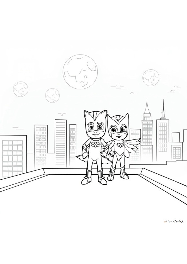 Pj Mask Halaman Mewarnai Dapat Dicetak