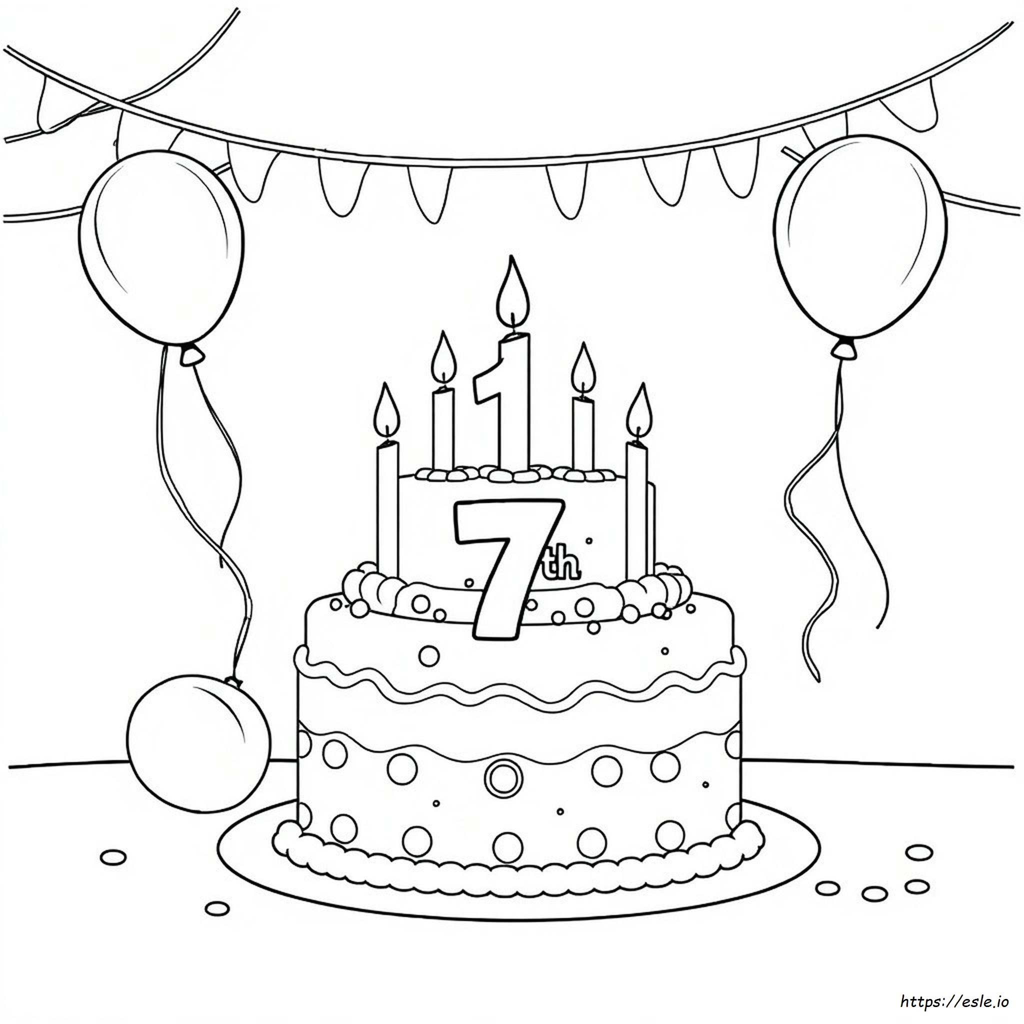 Páginas Para Colorear Imprimibles De Feliz 7º Cumpleaños