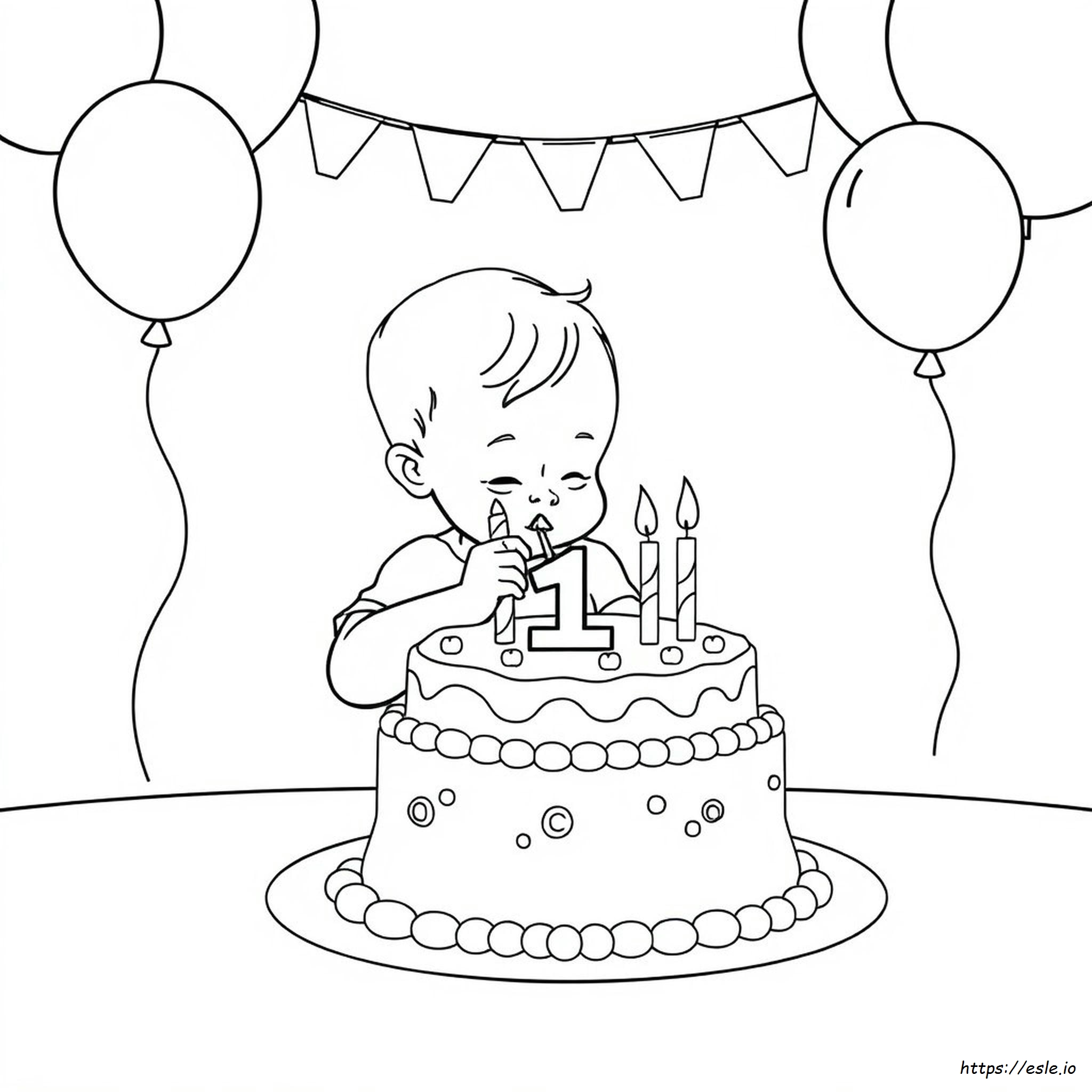 Pagina Da Colorare Primo Compleanno