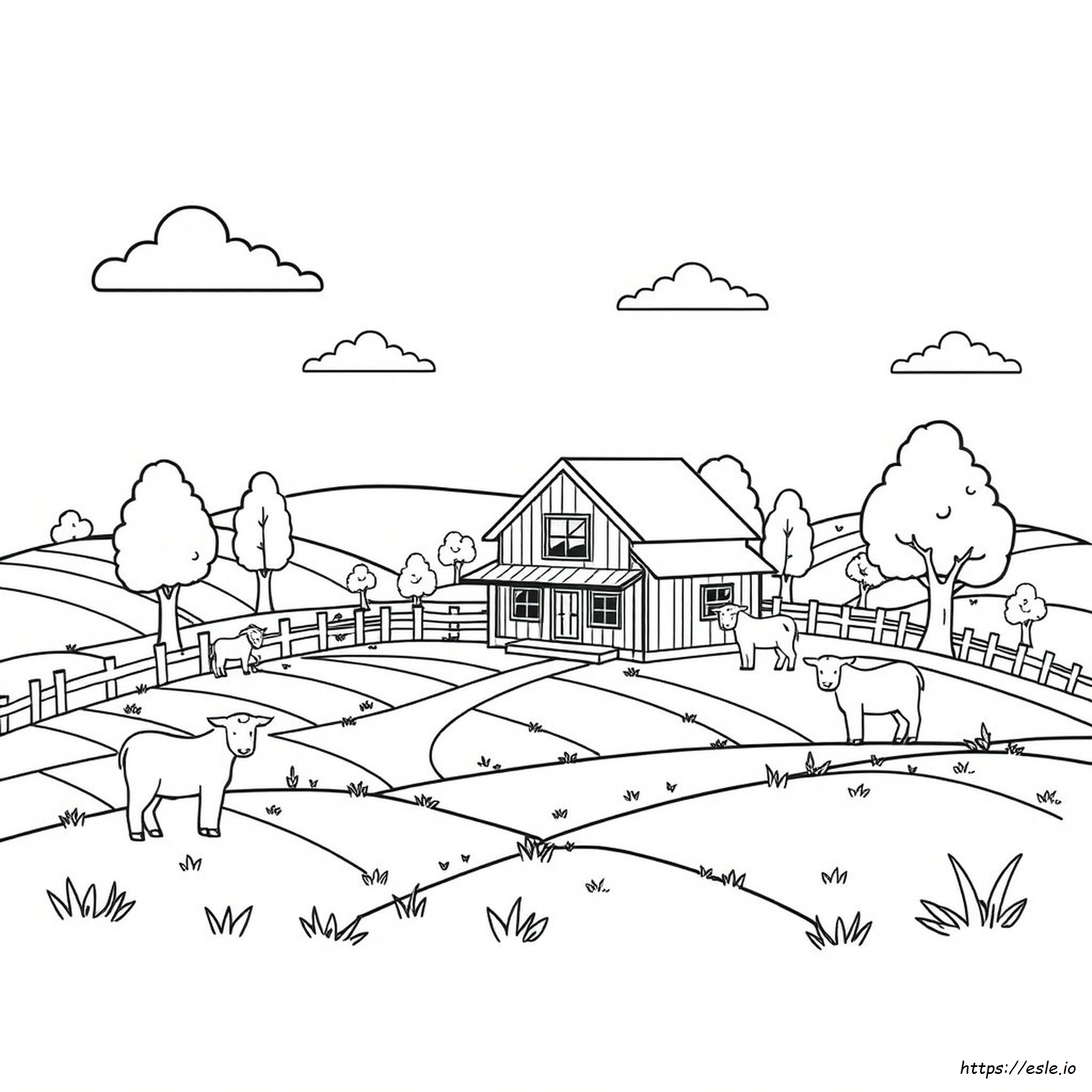 Coloring Picture Of A Farm
