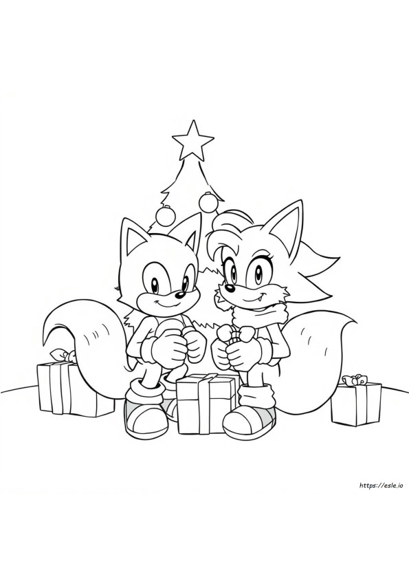 Sonic And Tails Christmas Coloring Pages
