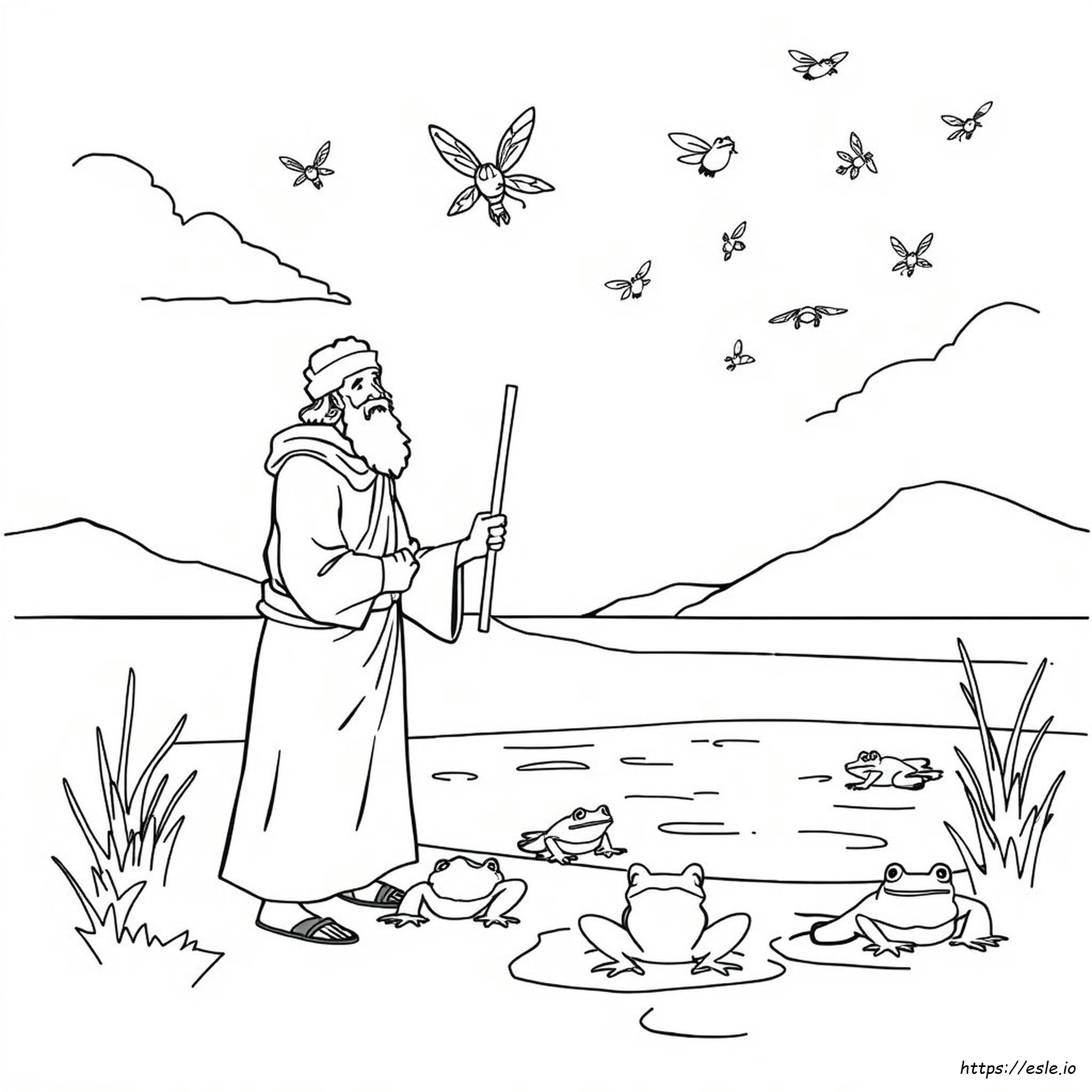 Moses Plagues Coloring Page