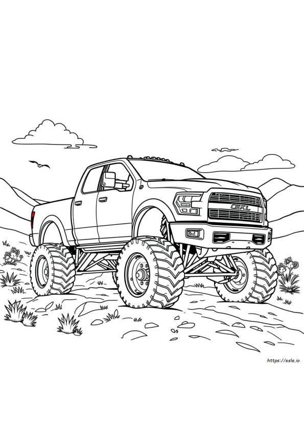 Gambar Mewarnai Truk Diesel Truk Terangkat