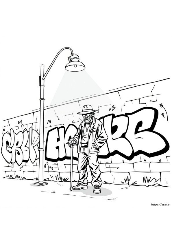 Páginas Para Colorear De Arte Graffiti De Gángsters